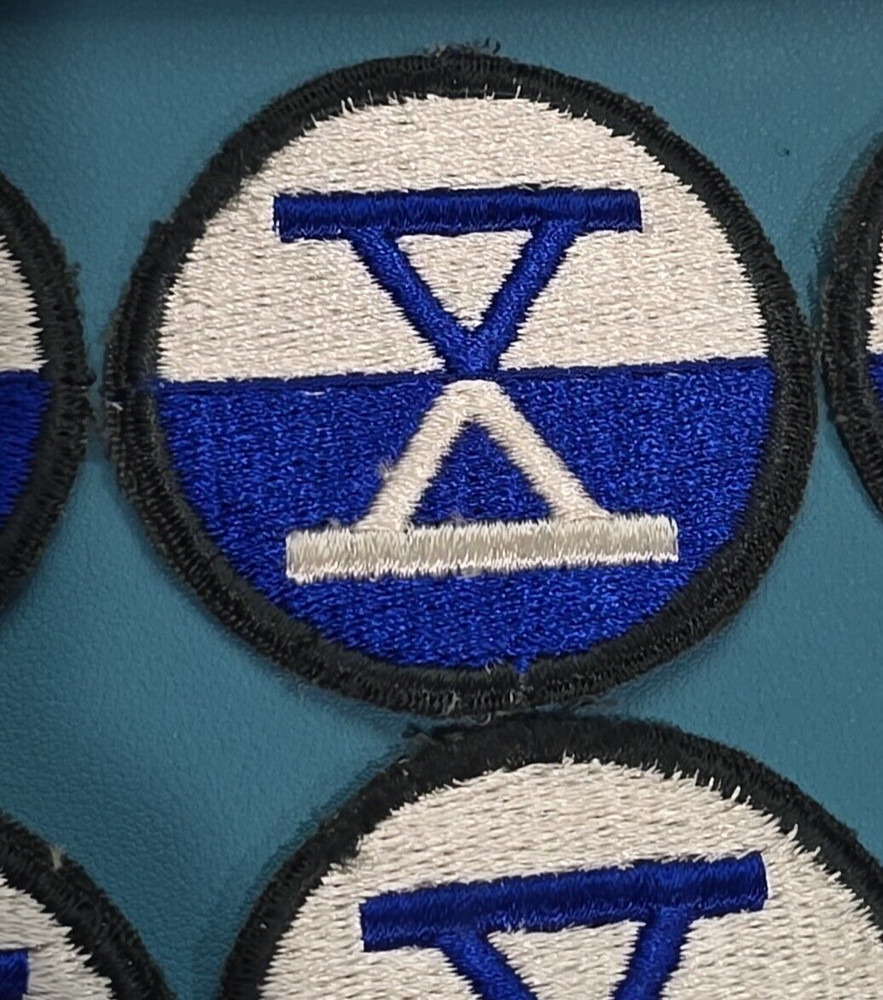 10th Army Corps Patch-Cut Edge-Snow Back--Original WW-II-1 Patch*