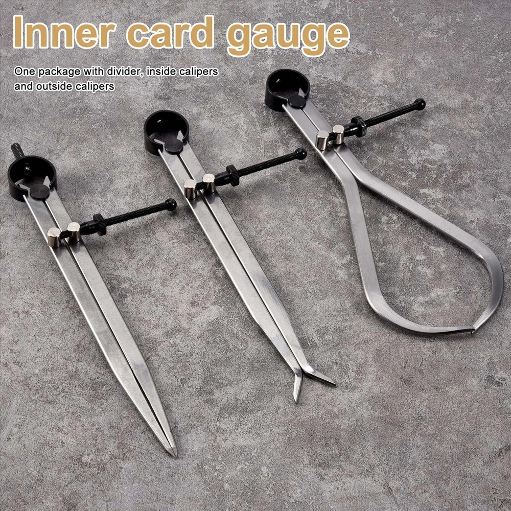 Spring Inside Outside Divider Caliper Set 8-Inch Machinist Tools 3-Pack