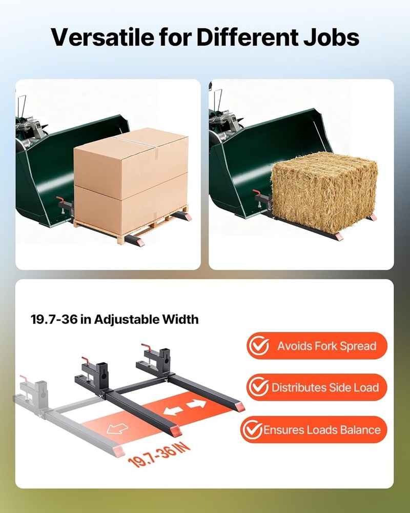 Efficient 43-Inch Pallet Forks with Strong Locking System for Material Handling