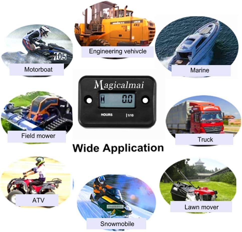 Durable Inductive Hour Meter for Lawn Mowers & Marine Engines - Compact Design