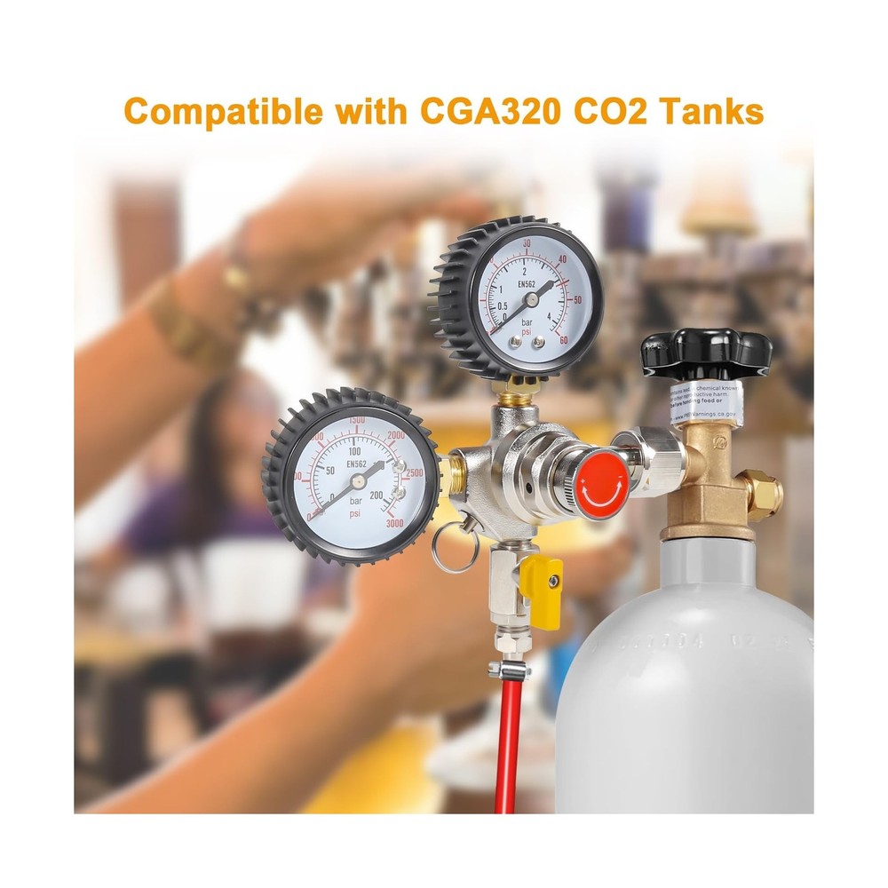 Co2 Regulator for Kegerator - CGA320 Draft Beer Regulator Kegerator Regulator...