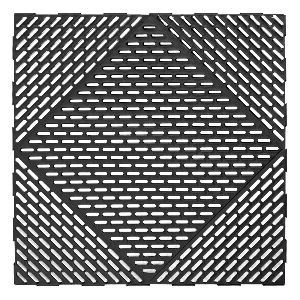EasyTile 12 Pack Interlocking Modular Tiles with Drainage, 18x18 Inches, Black