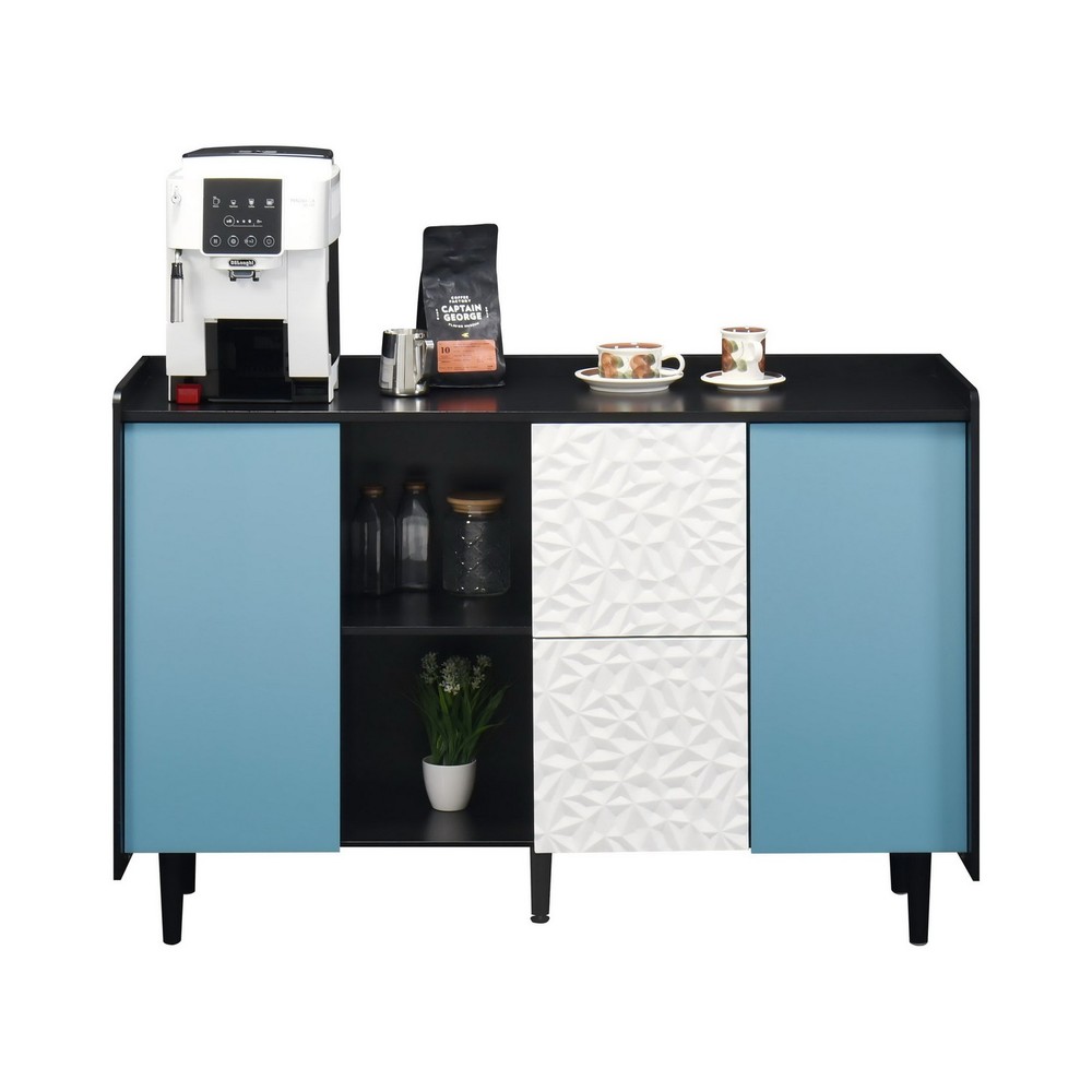 Kitchen Sideboard Accent Buffet Cabinet 2 Drawers Doors Coffee Bar Open Storage