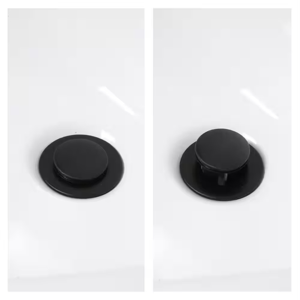 5 In. Plastic Bathroom Pop-Up Stopper, Matte Black