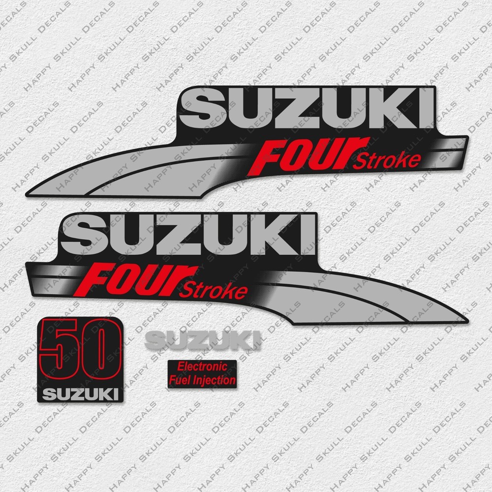 Suzuki 50HP Four Stroke DF50 2003-2009 Outboard Engine Decals Sticker Set