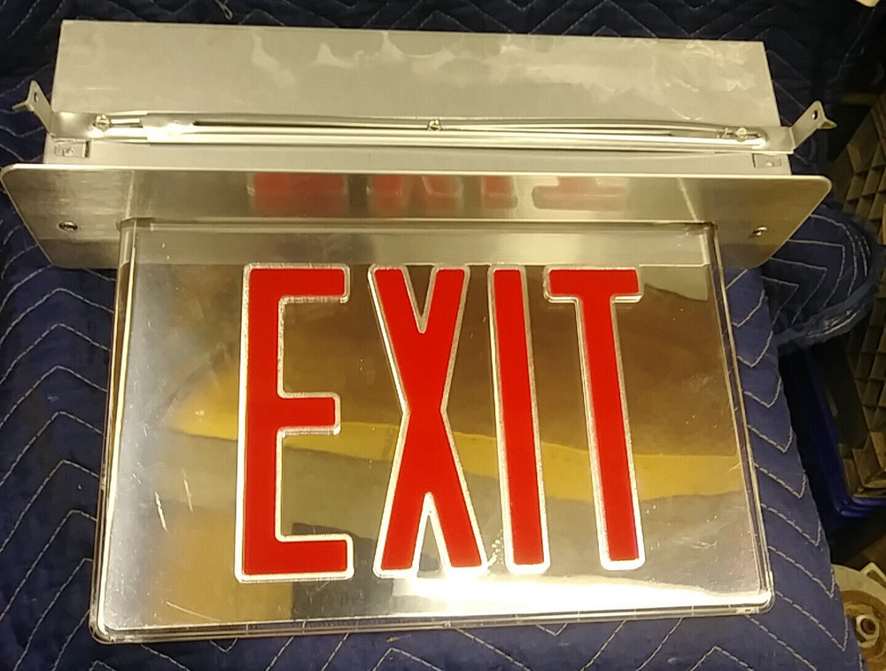 Exit Sign Philips 45VL2RM Mirrored Ceiling Mount 2 Sided