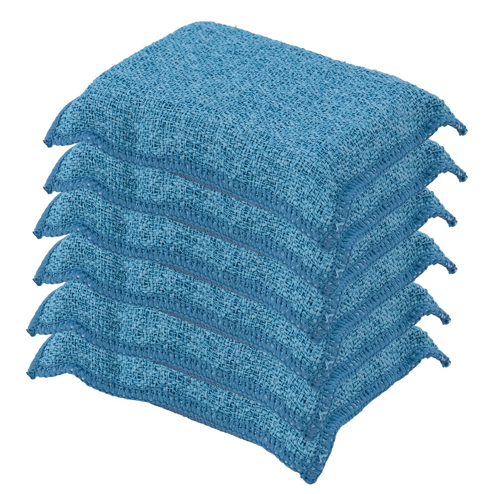 Superio Miracle Microfiber Dish Scrubbing Sponge 6 Pack - Blue