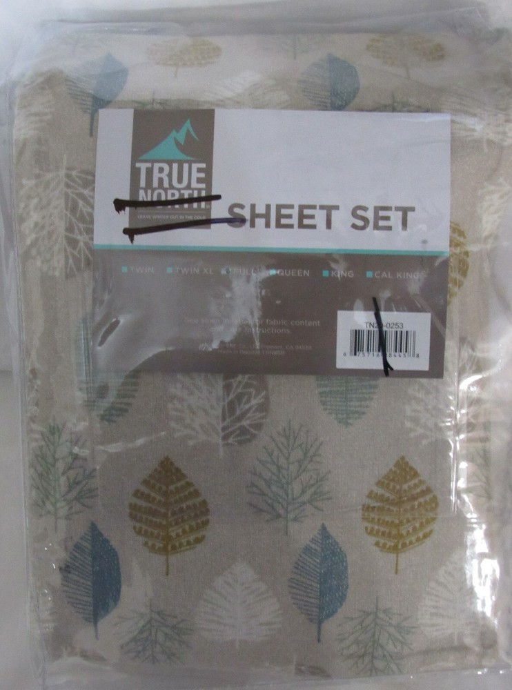 True North Leaves Full Sheet Set flannel new