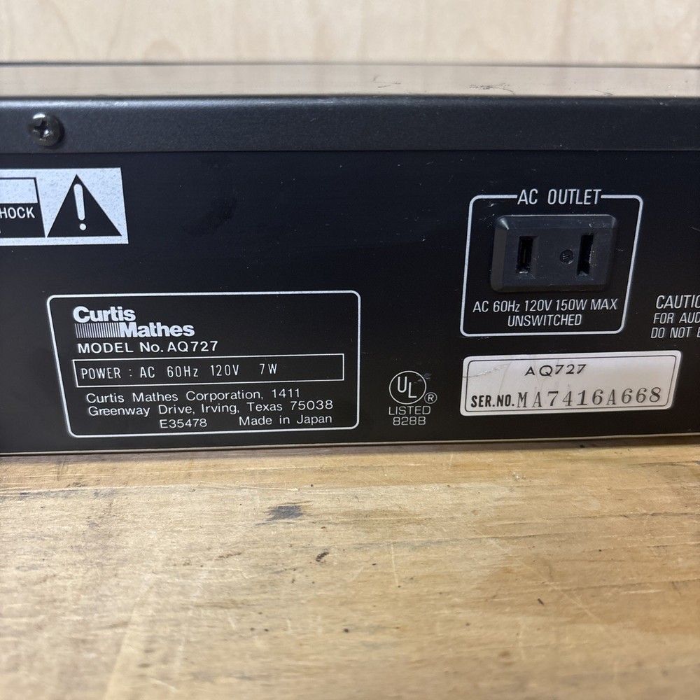 Curtis Mathes Stereo Graphic Equalizer AQ727