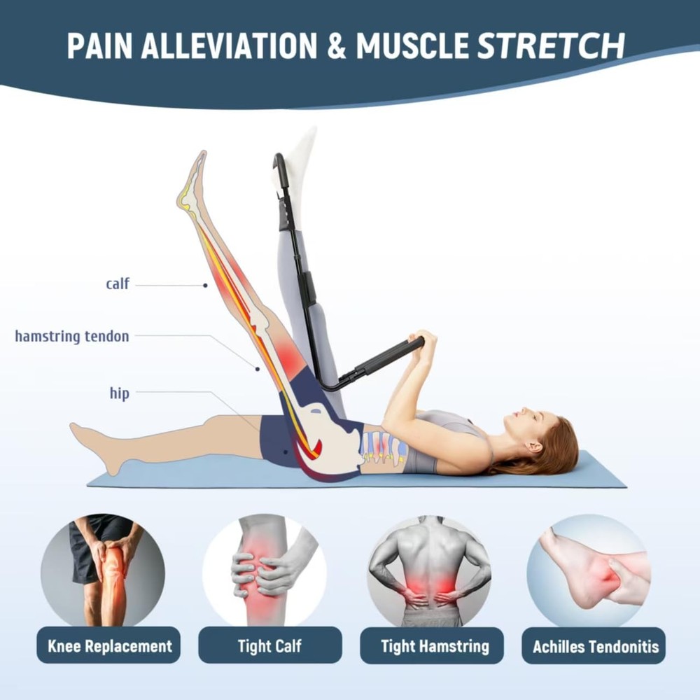 Hamstring Stretcher for Knee Extension & Pain Relief, Adjustable Low Back, Ca