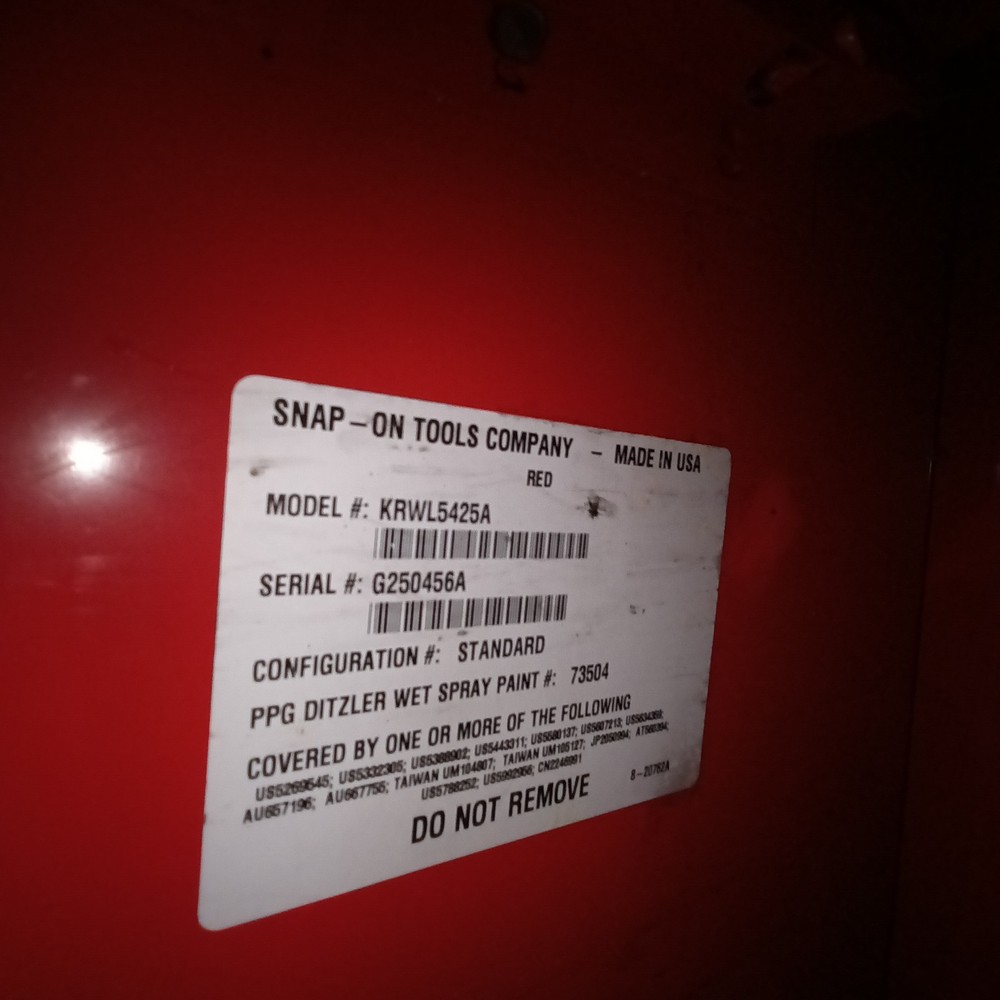 Snap On Tools Tool Box KRWL5425A (Top Box)