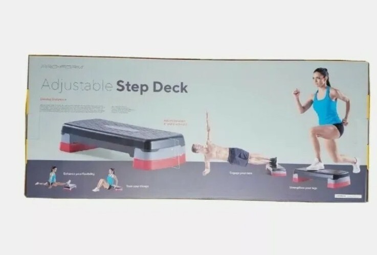 Pro-Form Adjustable Step Deck with Non-Slip Surface Cardio Exercise 4" to 6"