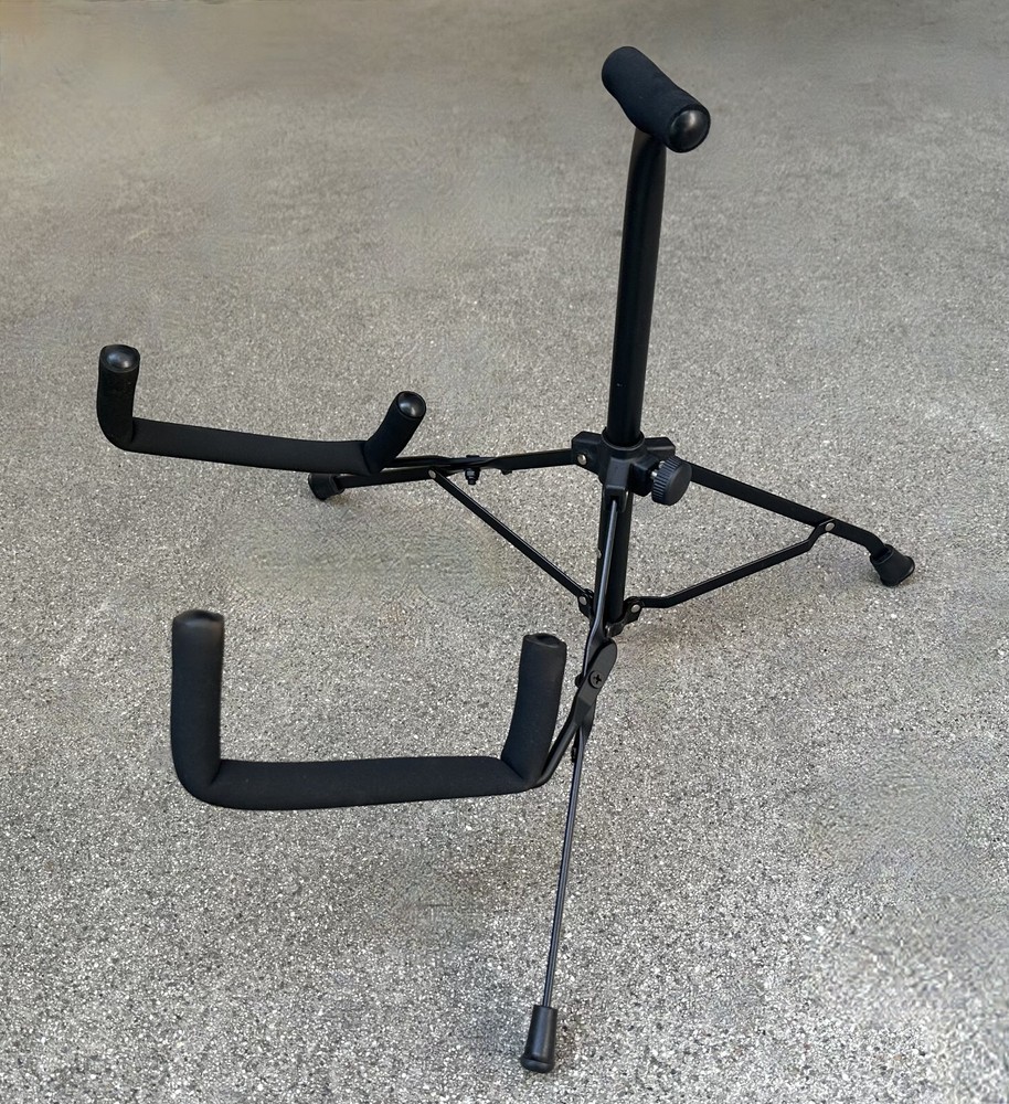 Acoustic Guitar Folding Compact A-Frame Mini Stand Black Metal