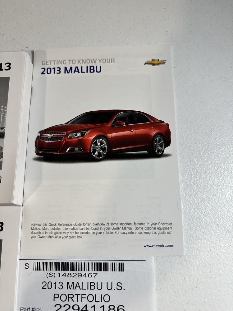 2013 Chevrolet Malibu Owner's Manual Set