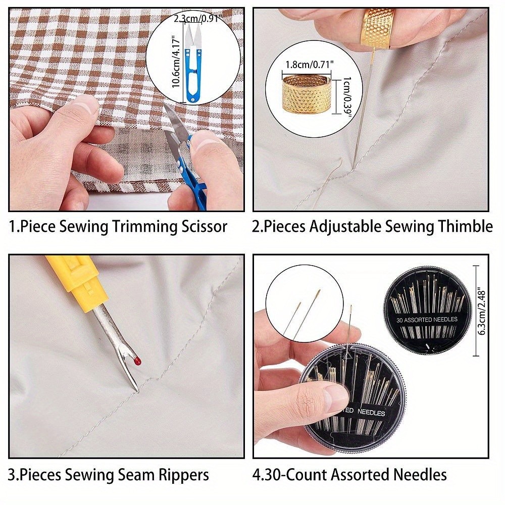 1set Sewing Tools Kits Include U Shape Sewing Seam Ripper Steel Sewing Needles