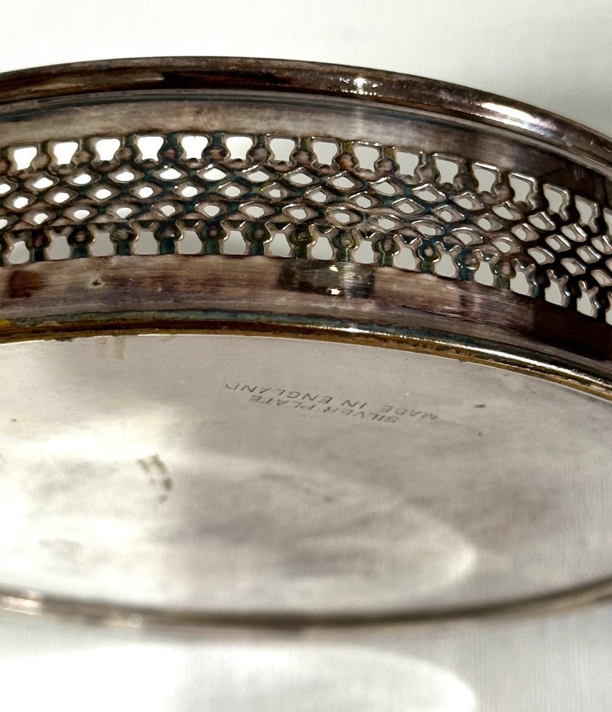 Silver Plated English Wine Bottle Coaster