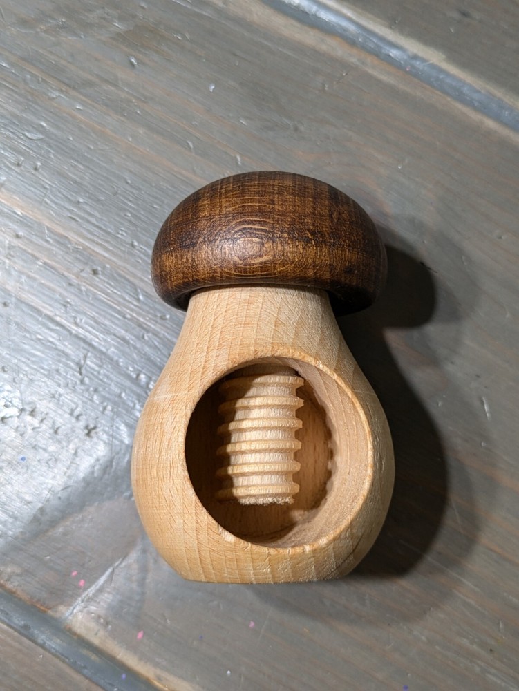Handcrafted Wooden Mushrooms Shaped Screw Type Nut Cracker