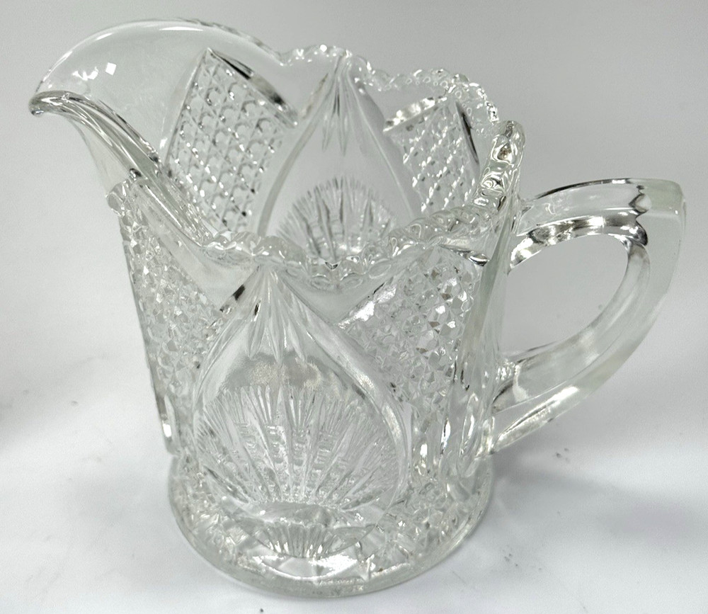 EAPG Glass Cream & Sugar Set