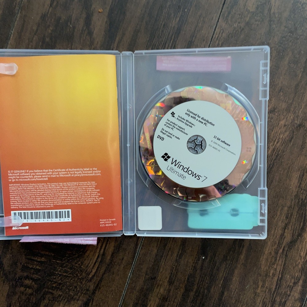 Microsoft Windows 7 Ultimate DVD 32 Bit Software 2011