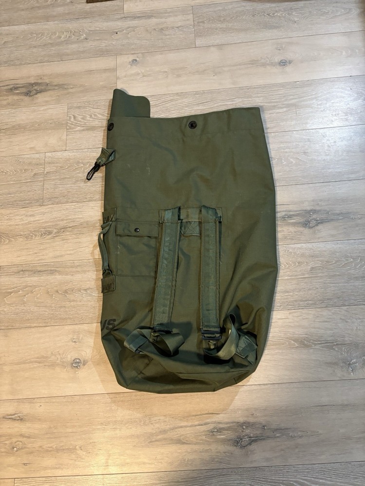 genuine USGI olive drab top-loading military duffel bag