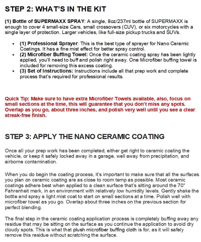 CERAMIC CAR COATING SPRAY HIGH GLOSS TRICURE TECHNOLOGY PROFESSIONAL GRADE