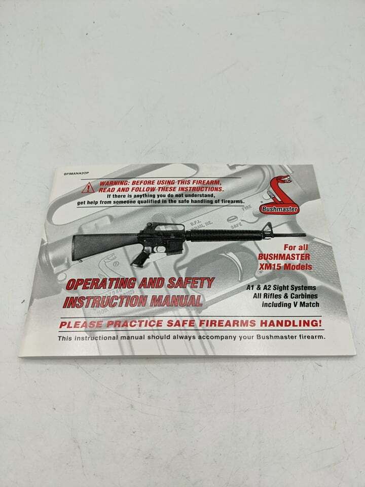 Original Bushmaster Quality Parts Co. Xm15 Models Operators Manual
