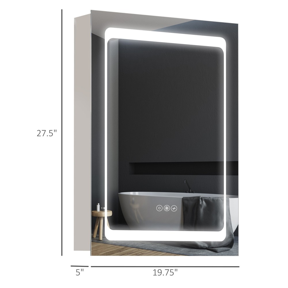 Bathroom Cabinet with Mirror Silver