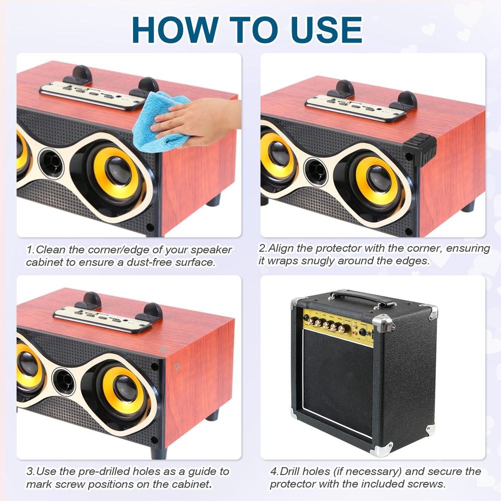 4 Pcs Speaker Cabinet Corners Protector 45x45x70mm Plastic Edge Box Protection