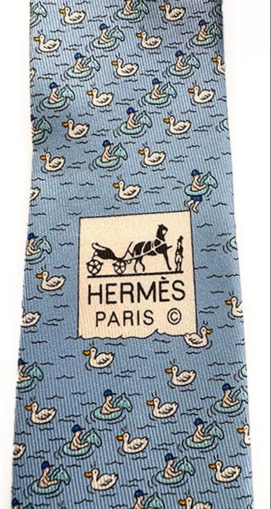 HERMES tie silk twill tie