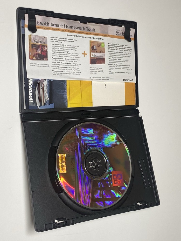Microsoft Office 2003 Student and Teacher Edition Full Version MS w Key/Booklet