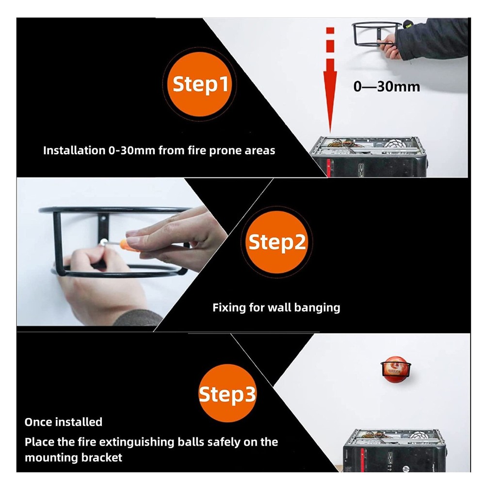 12-Pack Automatic Self-Exciting Fire Extinguisher Ball with Hook and Mount