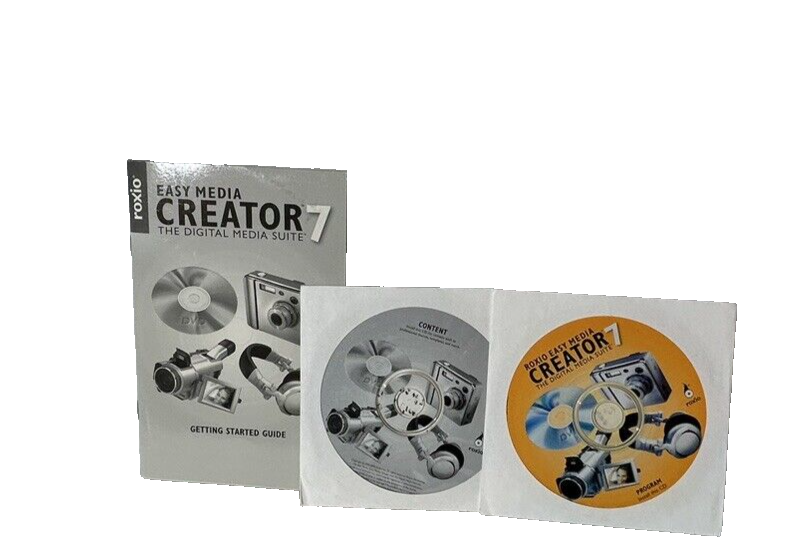 Roxio-Easy Media Creater 7- Digital Media Suite -PC With Discs- Manual-Key Code