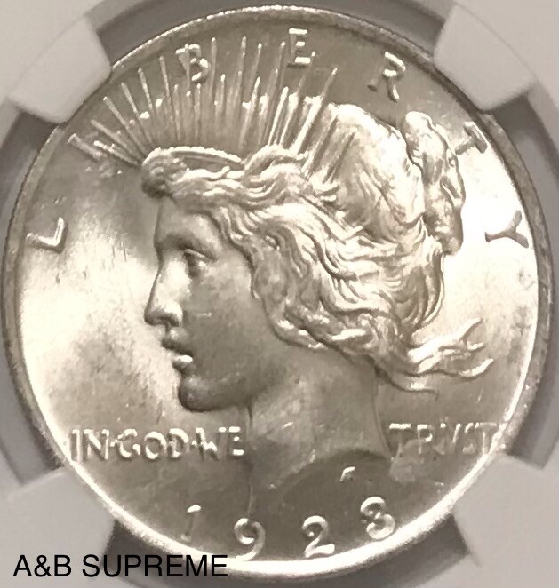 1923 Peace Dollar NGC MS 63 With Strong Mint Luster
