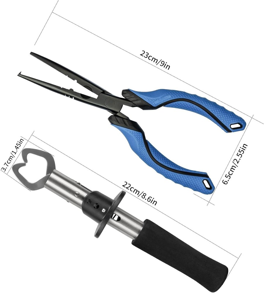 Fishing Tools Kit with Fish Lip Gripper and Multi-Function Pliers Saltwater R...