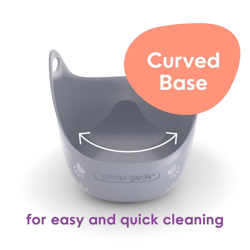 High-Sided Cat Litter Box with Handles, Silver