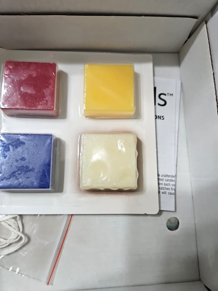 Pillar Candle Starter Kit, 11pc Set, Vanilla Scented, Colored Dye Blocks
