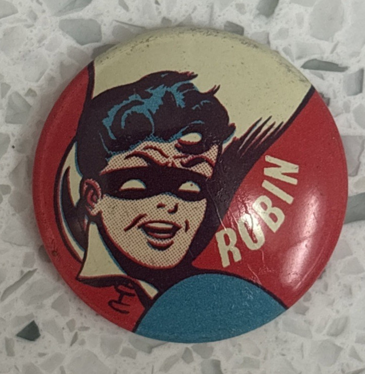 Vintage Robin 1966 7/8" DC Comics / N.P.P. Batman Pin-Back Button