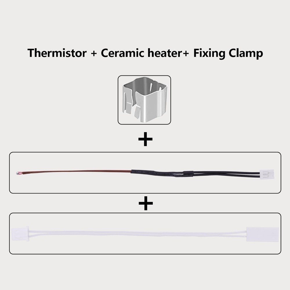2 Pack Ceramic Heater and Thermistor for X1, 3D Printer Accessories 24V 48W C...
