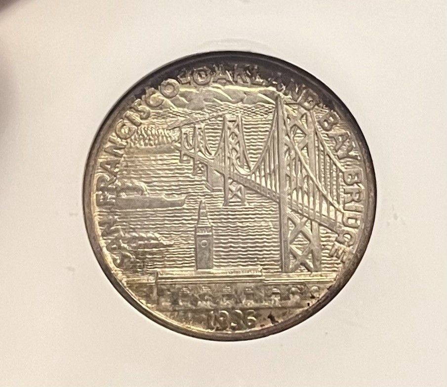 1936 S NGC MS64 Bay Bridge Commemorative Silver Half Dollar
