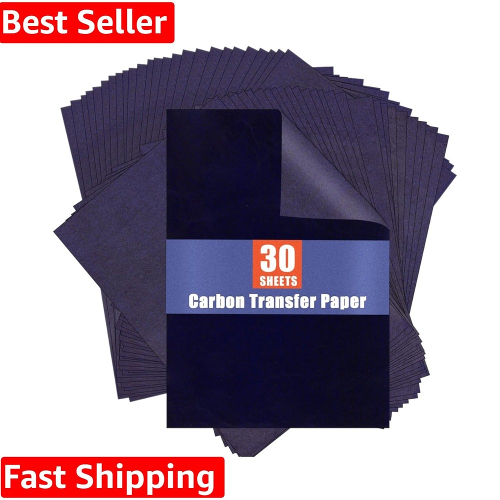 Reusable Blue Graphite Transfer Paper - 30 A4 Sheets for Effortless Art Tracing