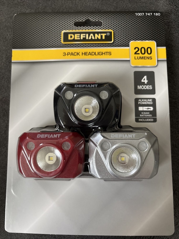 Defiant 200 Lumens Headlight (3-Pack)