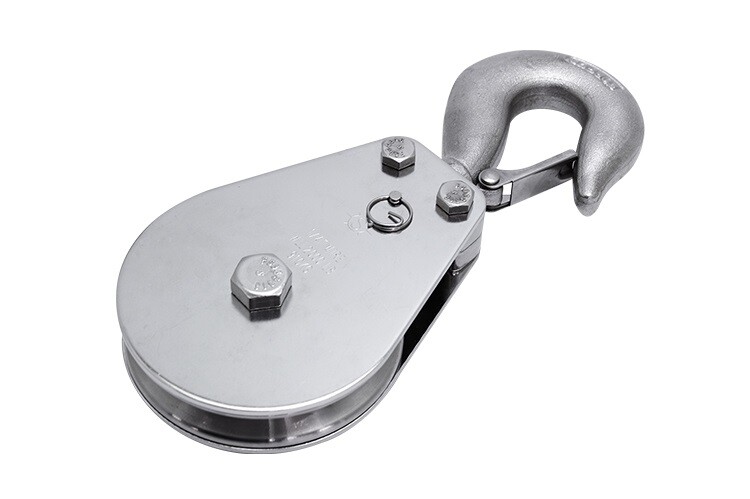 PULL-PRO SWIVEL HOOK BLOCK HILOAD, 3/16" W, 3.0", BB, 316SS