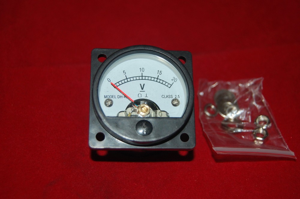 1PC DC 0-20V Analog Voltmeter panel meter SO45 Cutout 45mm Direct Connect