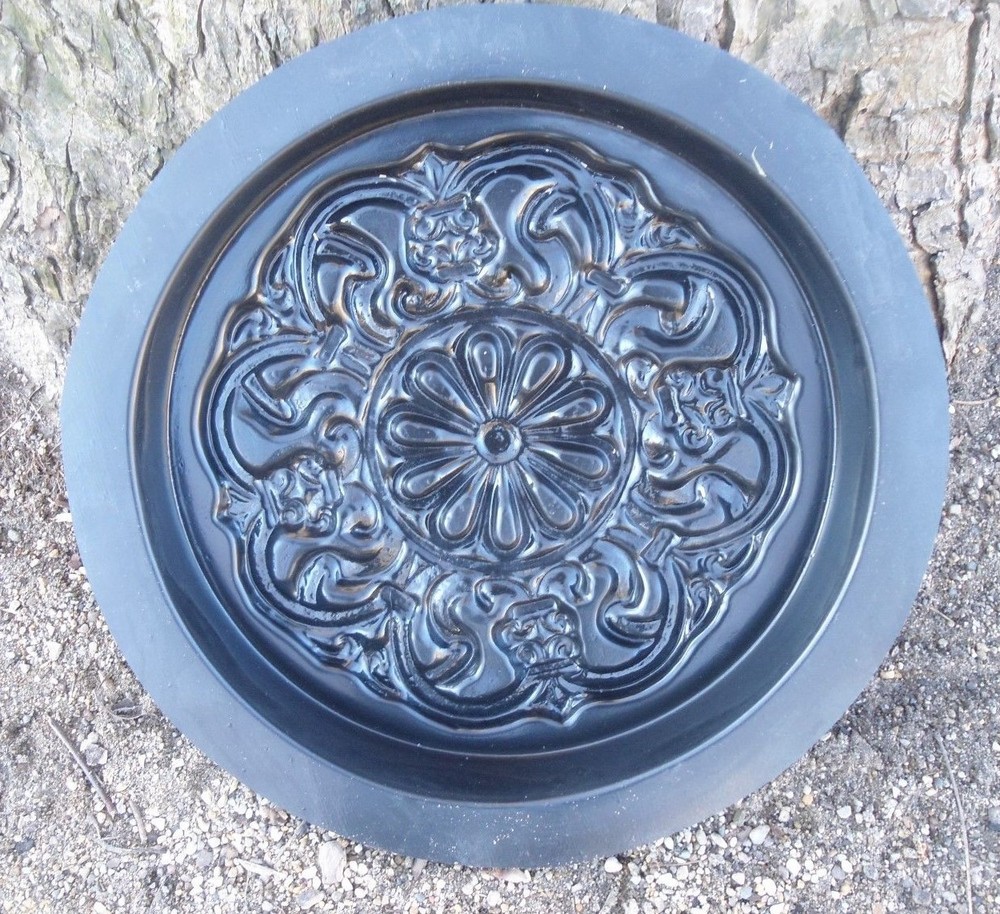 Scrolled Stepping Stone plastic Mold concrete plaster mould 12.5" x 2"