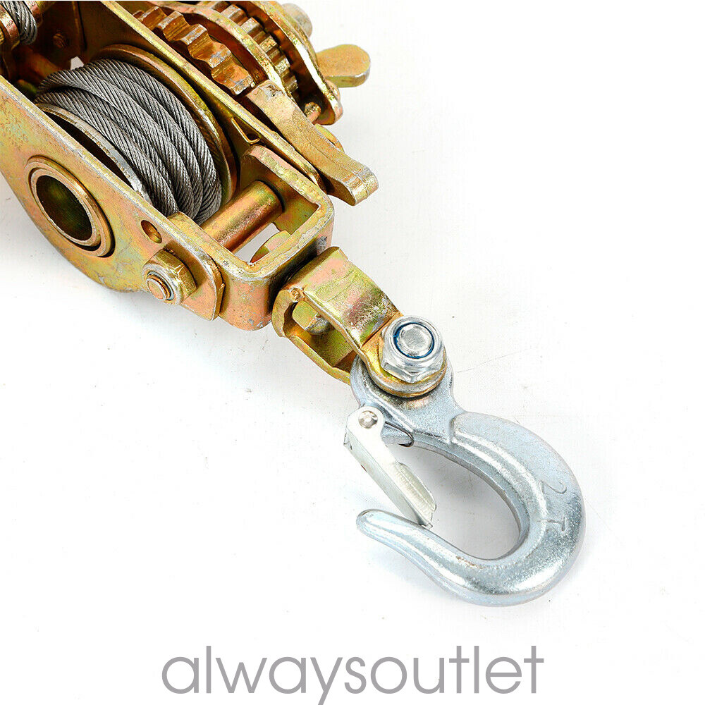 Heavy Duty Hand Puller 4400LB 2TON Winch Pull Hoist Come Along Cable Lever Too