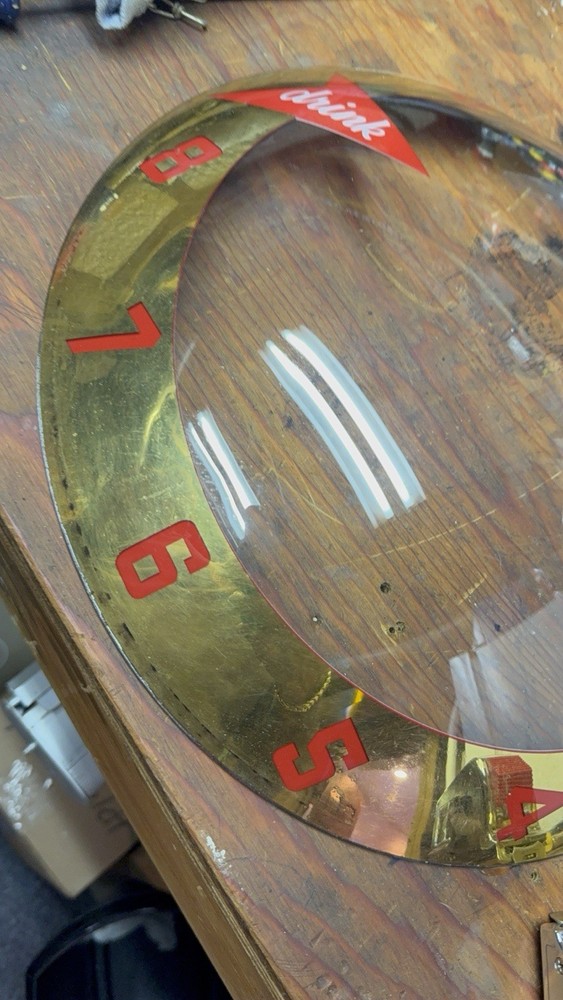 CANADA DRY DOUBLE BUBBLE CLOCK OUTER GLASS RARE