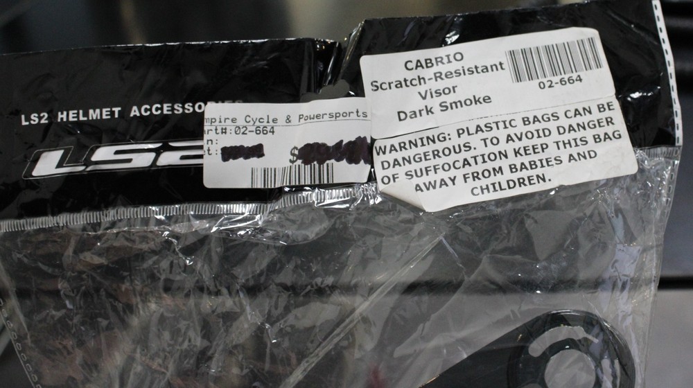 LS2 PART #02-664 CABRIO SCRATCH RESISTANT VISOR DARK SMOKE