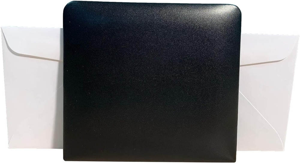 Classic Black Leather Letter Holder