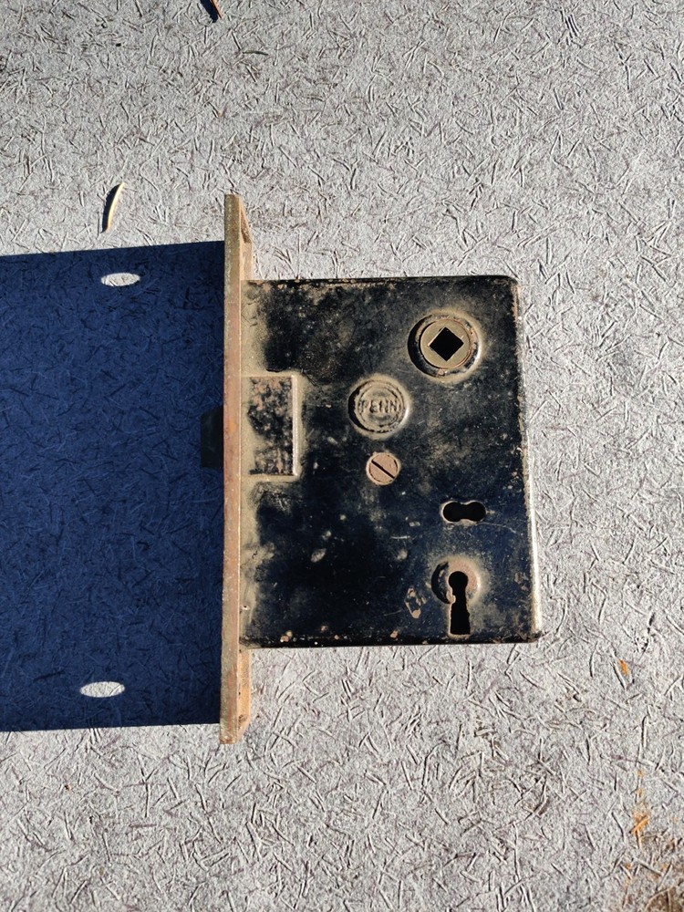 Antique Penn Interior Passage Mortise Lock  Door Face Hardware (A)