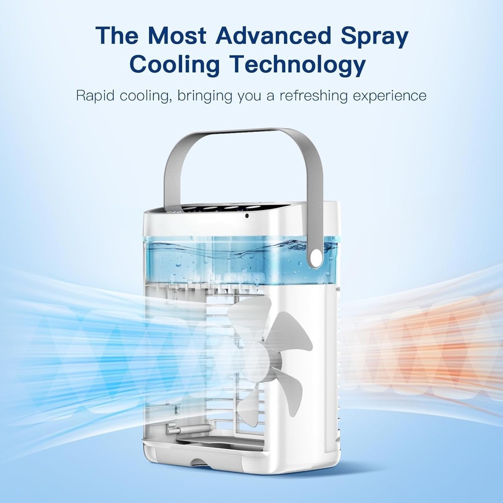 Personal AC Unit - Evaporative Cooling Fan with Adjustable Speeds & Timer